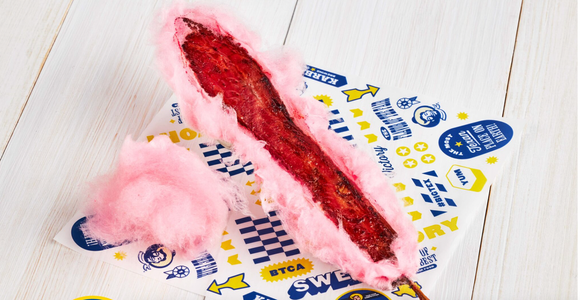 Rousso's Cotton Candy Bacon on a Stick. Photo: State Fair of Texas