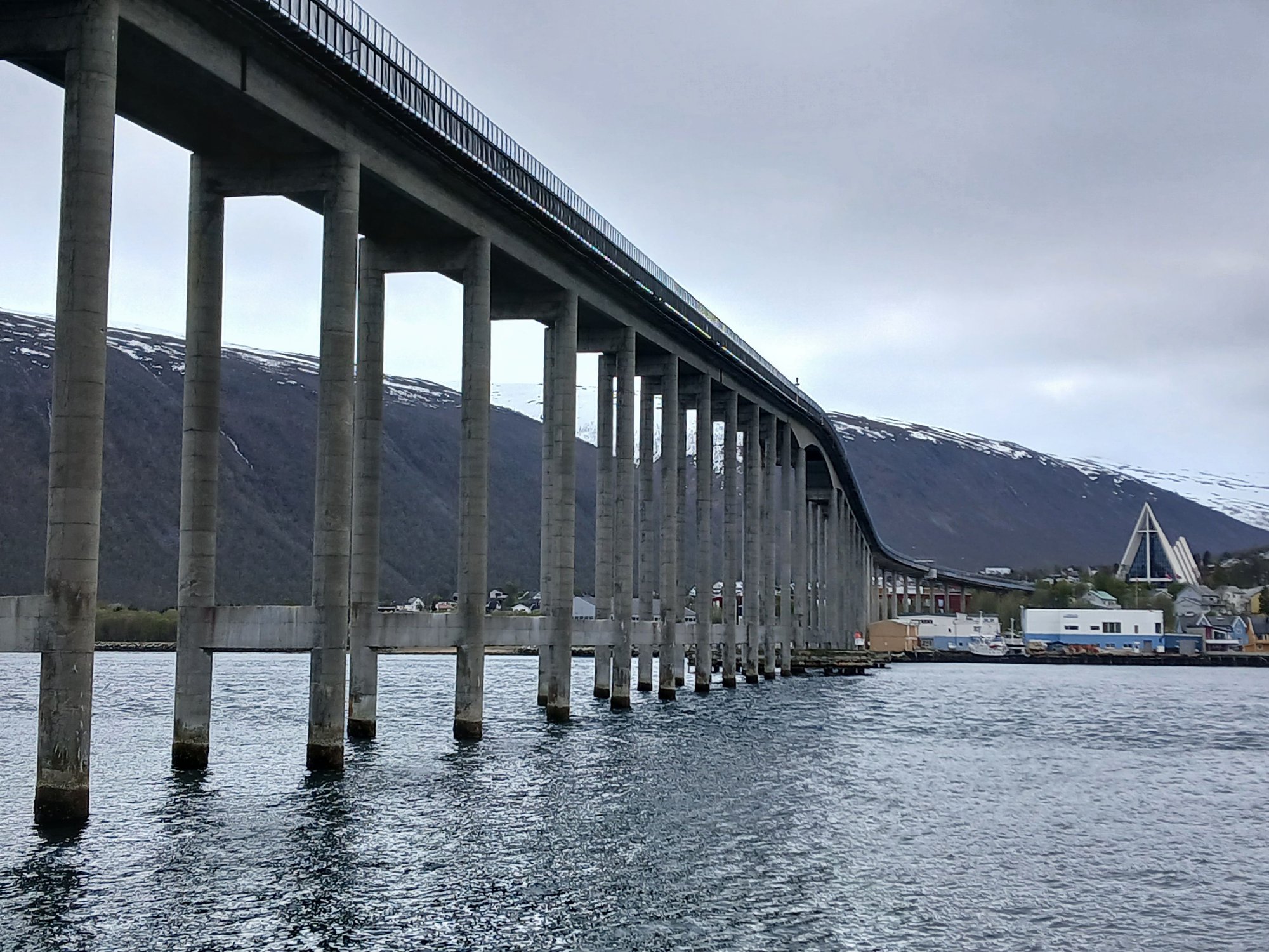 Back over the bridge, the Arctic Cathedral in the back