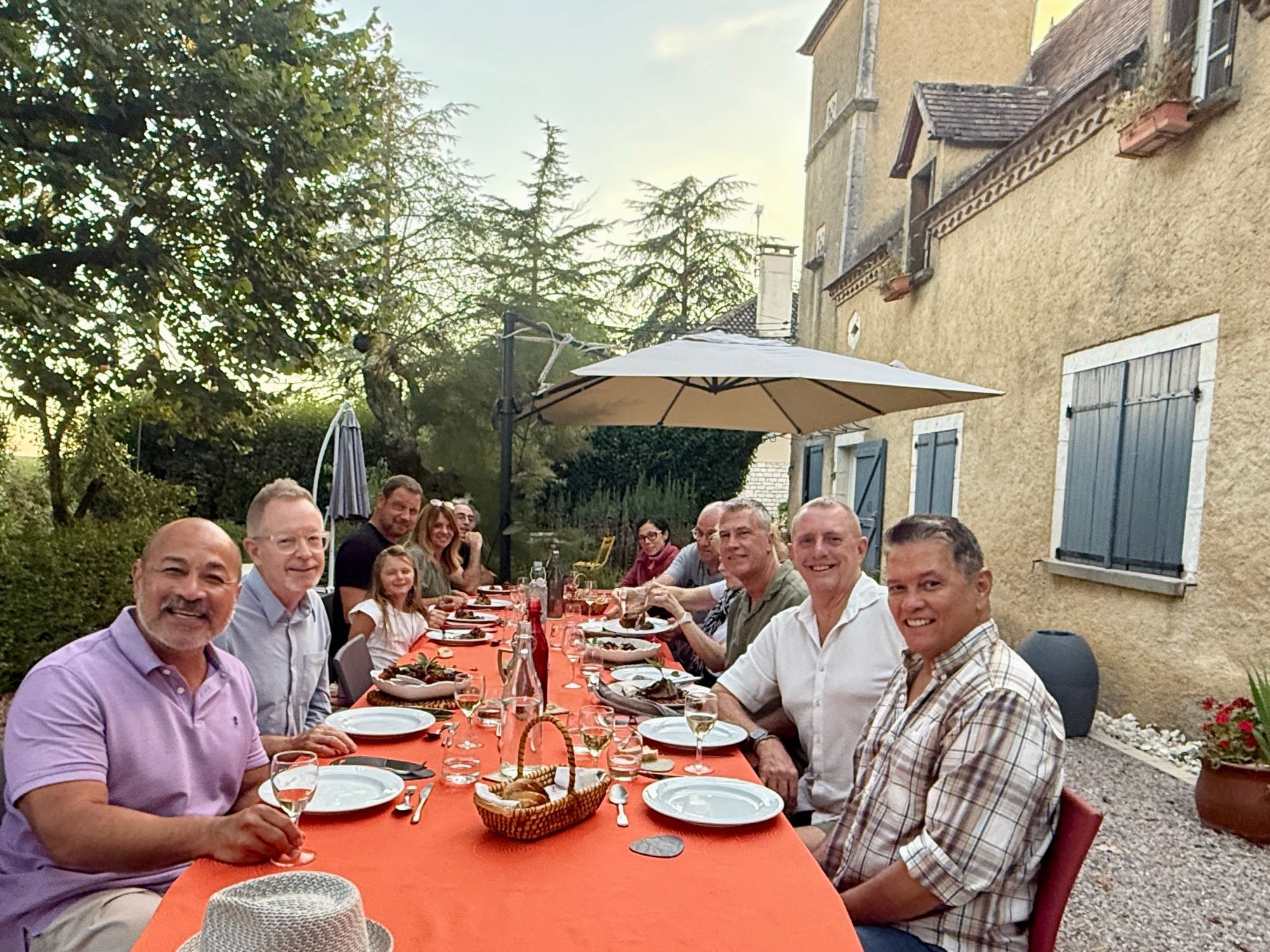 Here's the gang.  I love communal meals like this