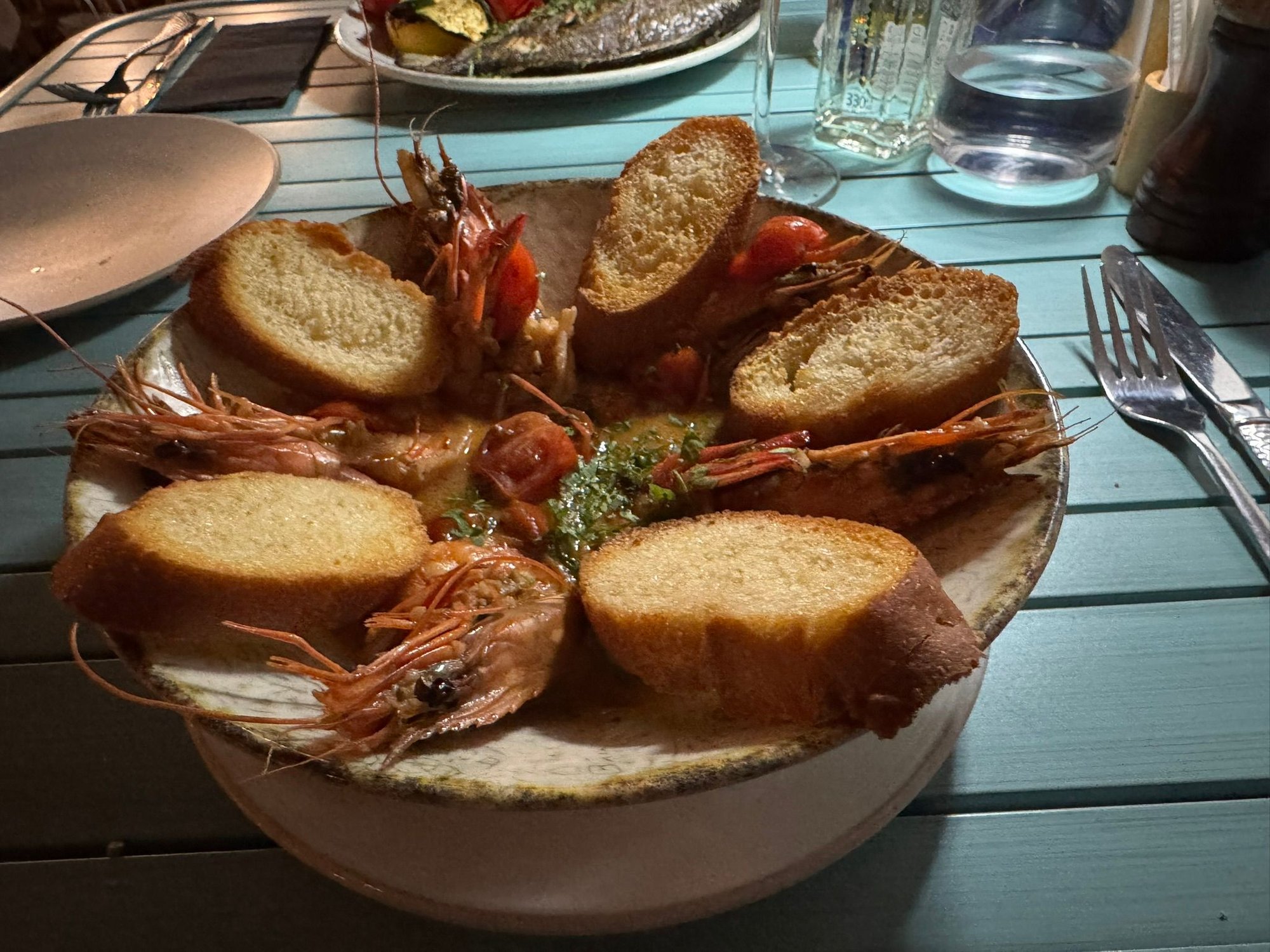 I ordered a shrimp stew. . . .