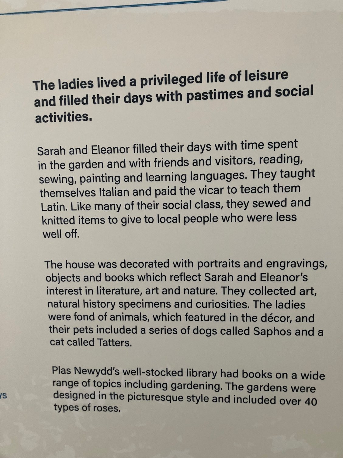 Info about Plas Newydd