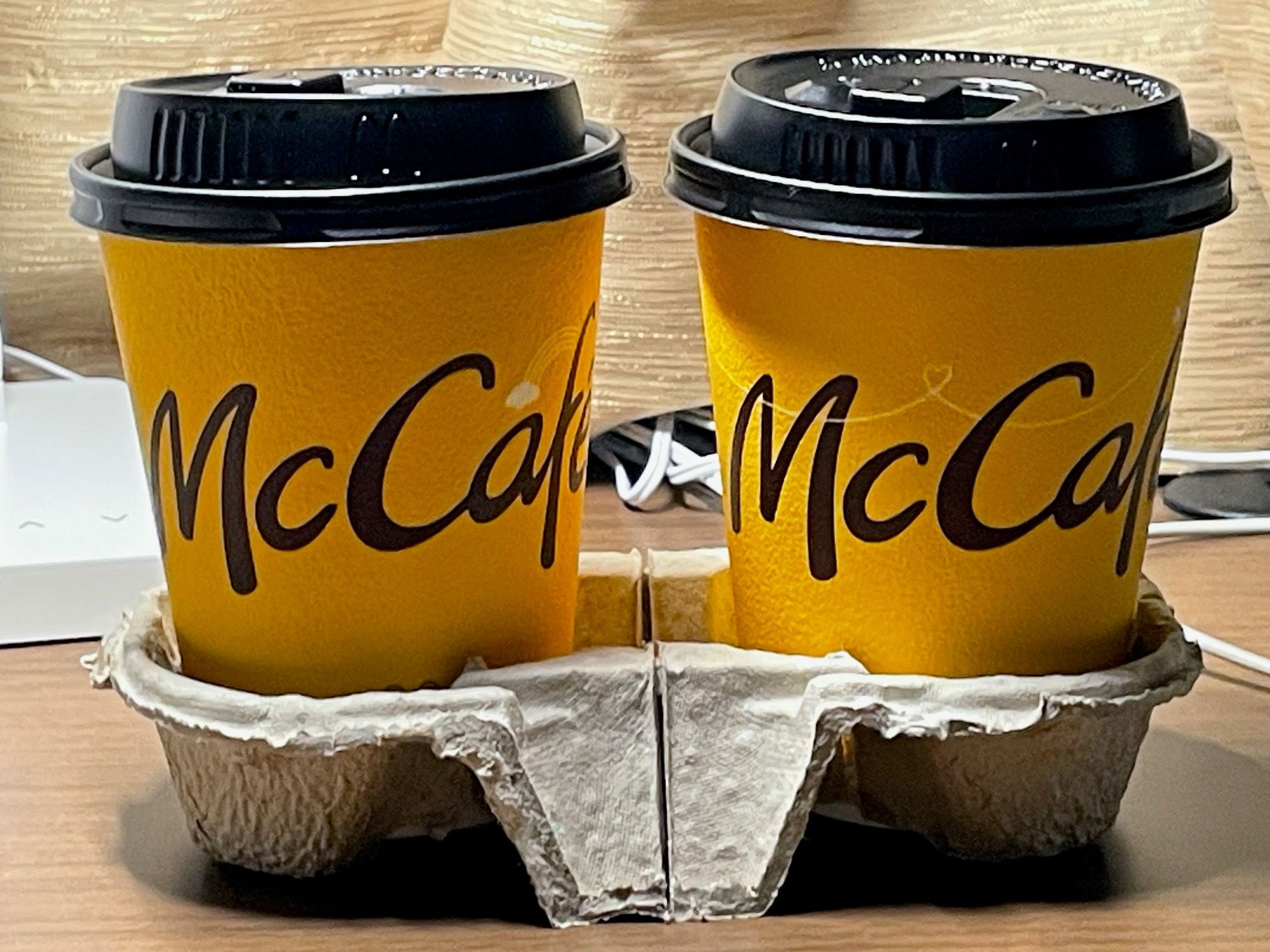 McDonalds, so inappropriate,  but you take your go-juice where you can find it.