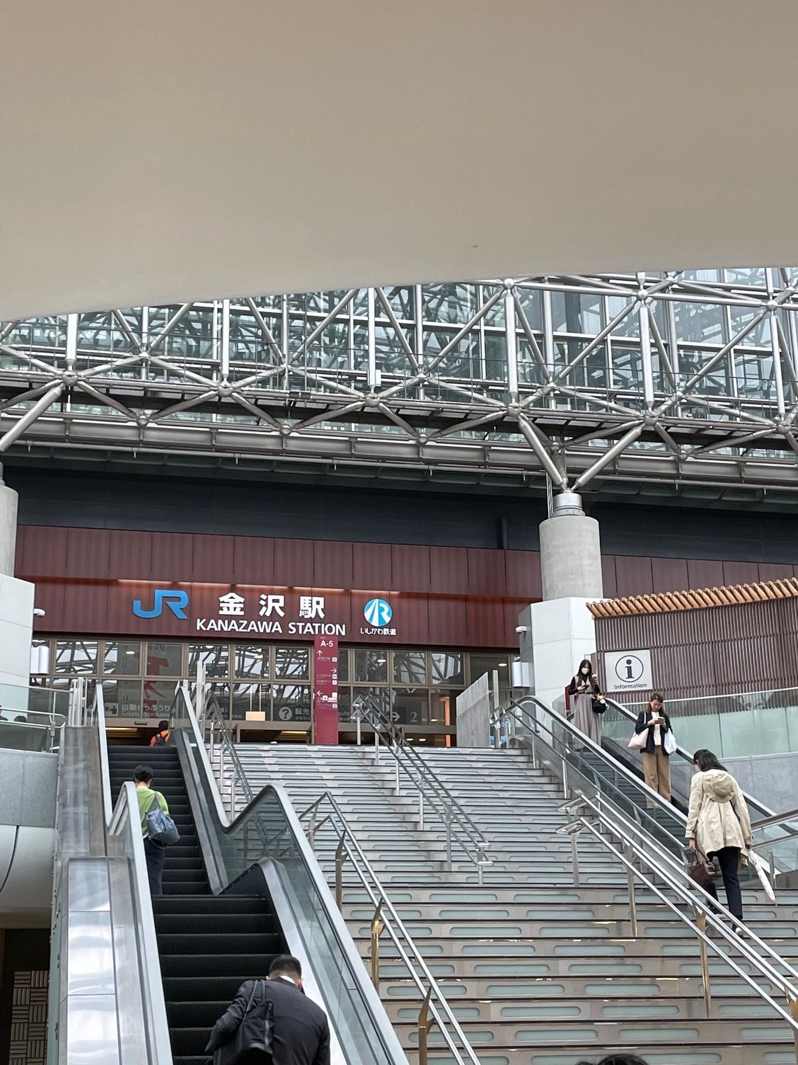 Looking back up at the station entrance