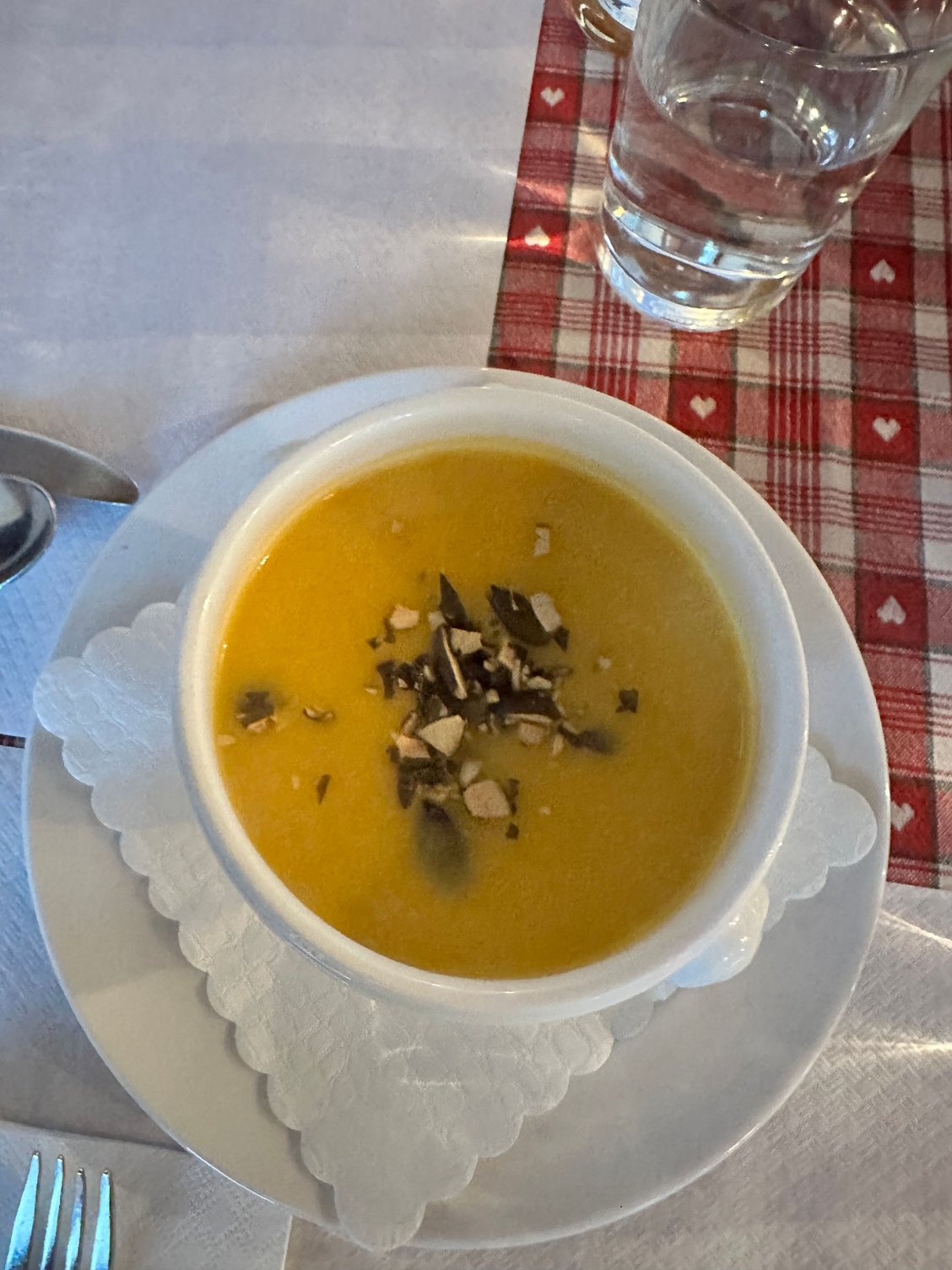 My squash soup at restaurant La Passarella.