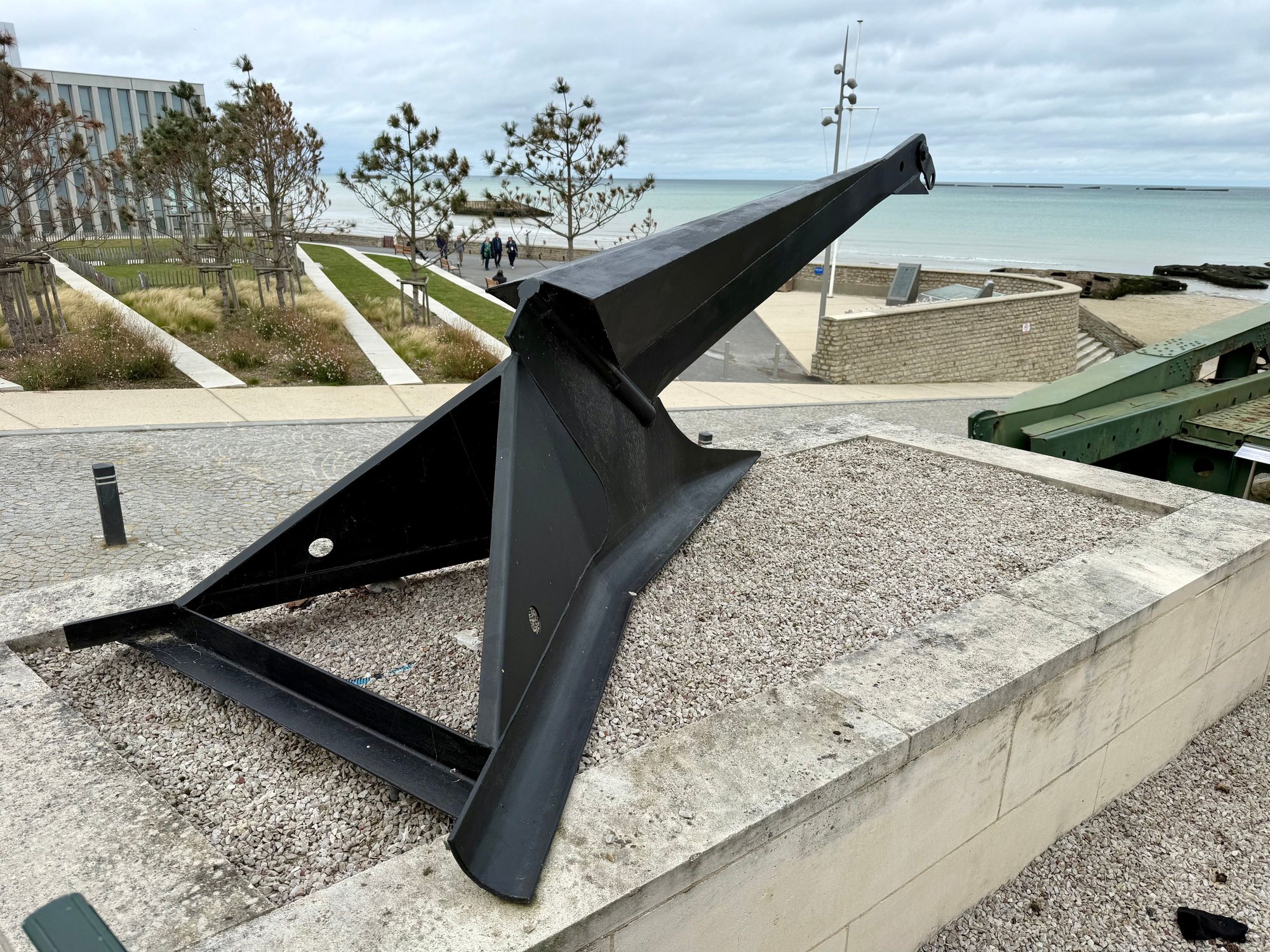 Anchor (called a kite anchor) for landing bridge. It was designed by Major Beckett to help hold the floating roadways and the piers.