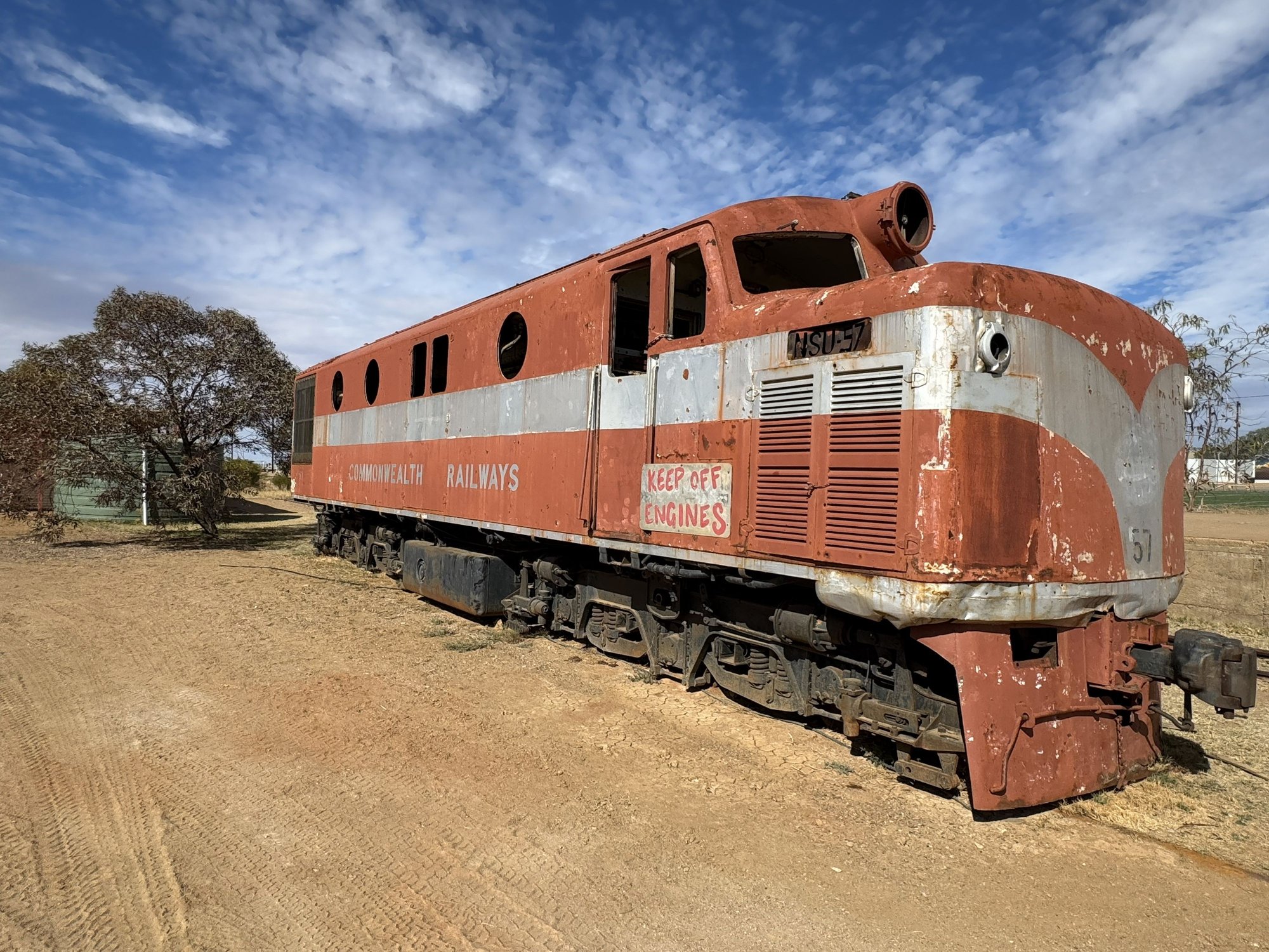 Old Ghan narrow gauge locomotive