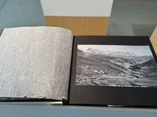 Old book of silver gelatin prints of photos from the Strada Dolomiti (Great Dolomite Road)