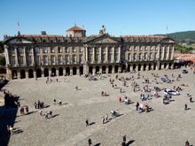 The main square, shot from the 2nd floor of the Cathedral.
