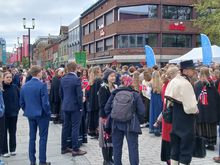 The crowds along Storgata