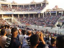 Part of the crowd at the Wagah border.