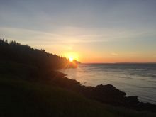 Sunrise from Cape D'or  (with Cape Split barely discernible  across the bay)