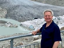 Rhone Glacier, which has receded significantly.