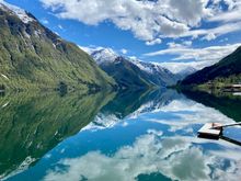 View from Fjaerland Fjordstove Hotel