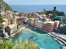 Vernazza from the trail leading out of town. 