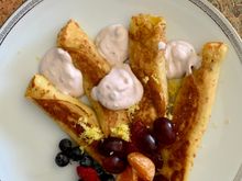 1st course; no idea what was in the crepe but it was delish!