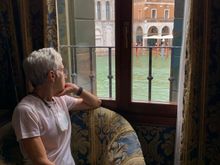 Joyce enjoying the Grand Canal 