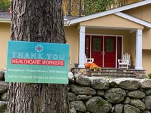 
A nice sign to go with a cozy porch. 