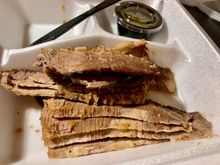 We barely touched the brisket, but it was very flavorful. This will be my lunch tomorrow.