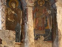 Frescoes in a cave church 