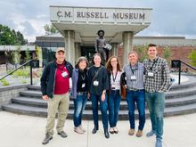 It’s Western Art Week in my town. This is our Trust group at the quick draw event.