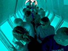 The semi submersible boat giving us our first look at this very long Reef.