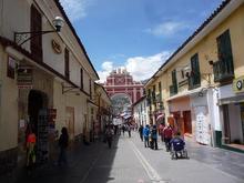 If you have visited Antigua, Guatemala, you might have had a moment of surprised recognition.  But this really is Ayacucho, looking south down 28-July Avenue.  (Antigua’s arch is great, but I really think that this is a nicer looking one.)
