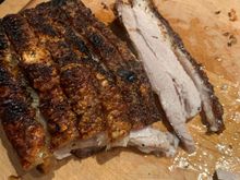 It’s not as dark as it looks.  The paprika colour makes it look darker.  Crackling was great! 