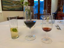 I did not finish this! I couldn’t! 
L to R: white port spritzer, glass of red wine, glass of port