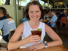 First mai tai of the trip this afternoon. I don’t really like them, but when in Hawaii....

It was exceptionally windy today so we didn’t do much: read books, the daughter did some homework, played Qwirkle and went to a late lunch. 

We have some poke in the fridge for dinner and a bottle of champagne.  

At home there is 16 inches of new snow and below zero weather.  Yay?