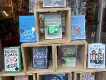 A bookstore window in the Cotswolds. I want to read most of these books now. 