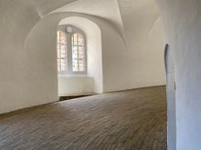 Going round and round up to the top of the Round House 