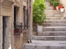 Some of the many steep steps in Korčula