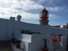 A not great photo of Cabo St Vincent. Sort of a letdown due to lots of cars and visitors all about after a morning of lovely solitude. 

