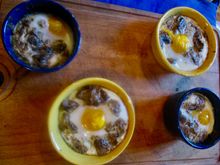 Oeufs en cocotte with mushrooms