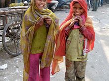 These girls spotted me taking pictures from a distance and came running over asking me to take theirs. They were delighted to see the result. This was in Jaipur.