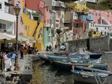 This location was where the Italian movie 'Il Postino' was filmed. Multi-hued and cubic.