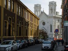 A youth rop-in center of sorts was located at this spot. Soccer training for younguns was in progress there.