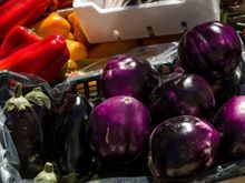 Some of Paulo's produce. His display spills out onto the road.