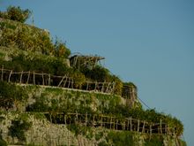 Near Torre hamlet and its petite church. Local growers do a lot of 'up and down'. Strong legs no doubt.