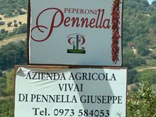 Sign to Pennella farm, coming from the north, this is before the town of Denise and not easy to spot....we drove back and forth a few times despite having visited eleven years earlier....