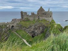 Dunluce Castle - there were tour buses and lots of cars out front, but it didn't seem all that busy
