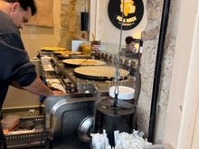 Making the crepes 