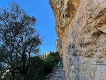 Some of the trail is rough to say the least,his leads to the walled ruins of the Old Philosophou monastery, founded in around 960