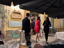 G7 guest entering dining room set aside for their party