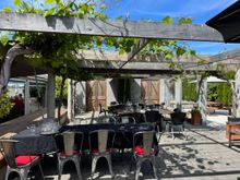 The outdoor dining area at Allan Scott Winery