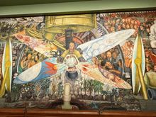 Man at Crossroads. The famously controversial mural by Rivera.