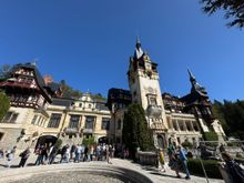 Peles Castle which resembles a Bavarian Schloss