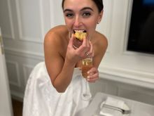 We insisted on cocktail franks even though the caterer thought we were joking. They gave the bride and groom a few minutes to try all the apps before the cocktail party. We also had espresso martinis with the dessert. My idea and the caterer is now adding it to the menu choices… 