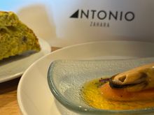 Complimentary mussel in escabeche.   Why do the mussels here taste so much better than those back home?