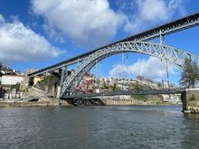 You can walk across the Dom Luis I Bridge on either the bottom level or the top level. We did both - the bottom level on our first day and the top level on the second, in the rain. I'm not good with heights, and the top level was not for me!